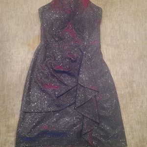 Jr. Girls Dress, Size 1, Worn Once, Iridescent Silver, Purple, Blue